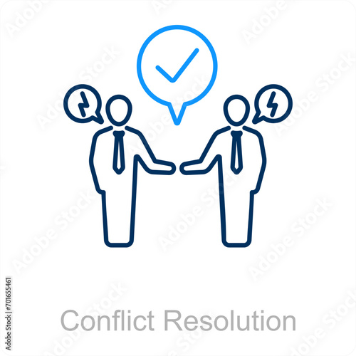 Conflict Resolution and violence icon concept
