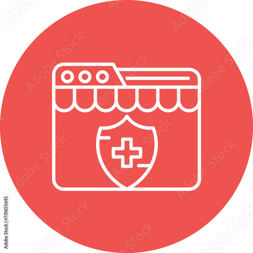 Online Insurance Enrollment Line Icon