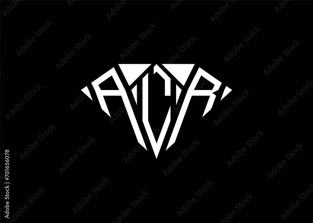 Modern letter A L R diamond shape logo And initial monogram A L R letter logo vector template