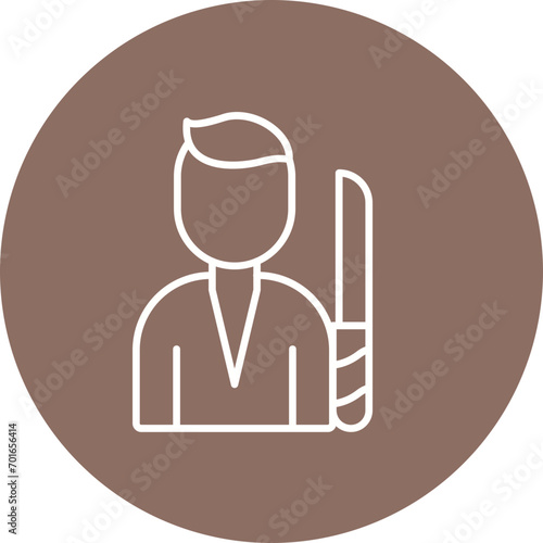 Knife Thrower Line Icon