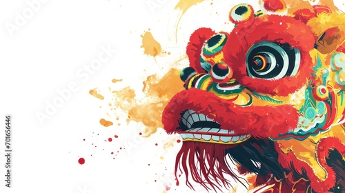 Chinese Lion Dance Card Design © Left