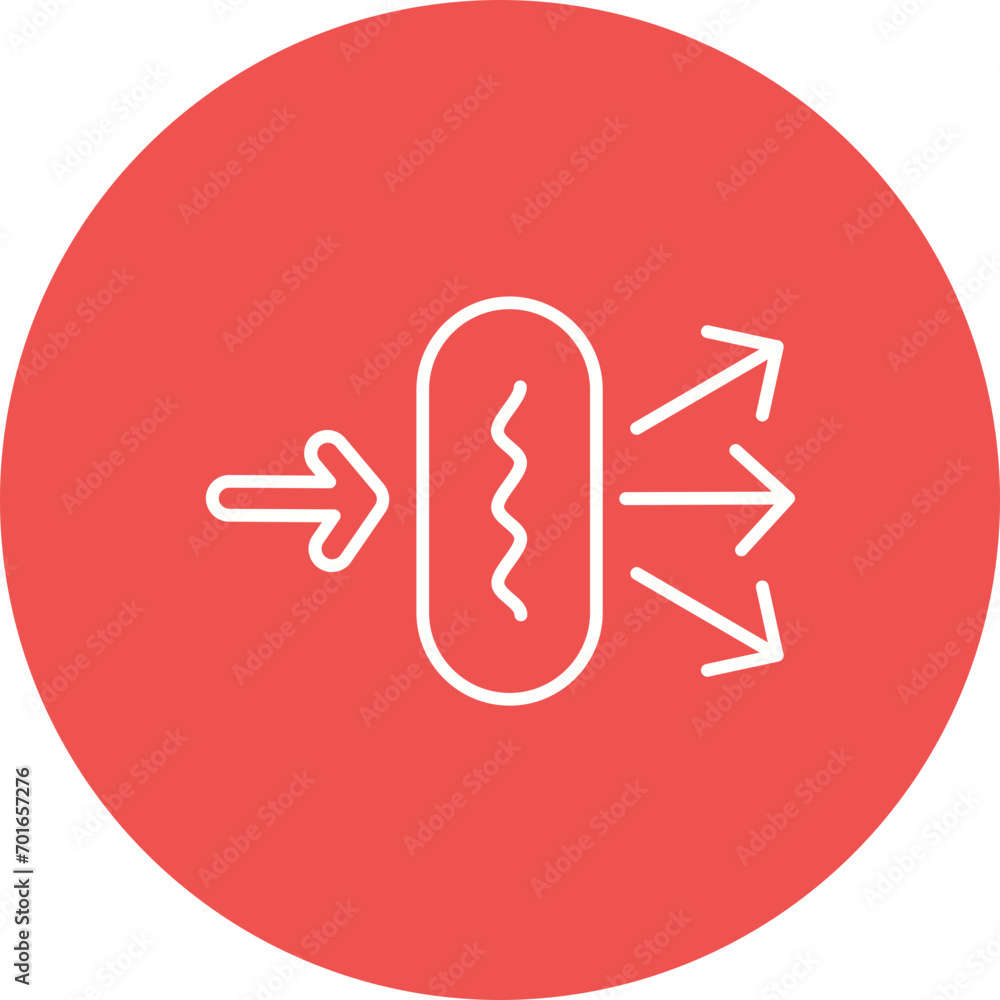 Refraction Line Icon