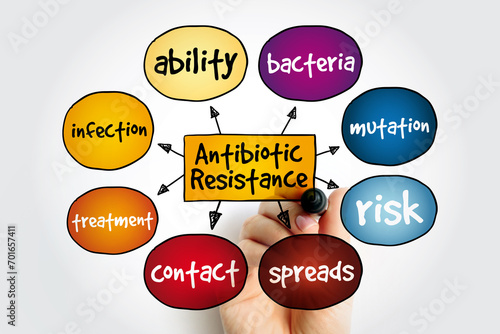 Antimicrobial Resistance mind map, medical concept for presentations and reports photo