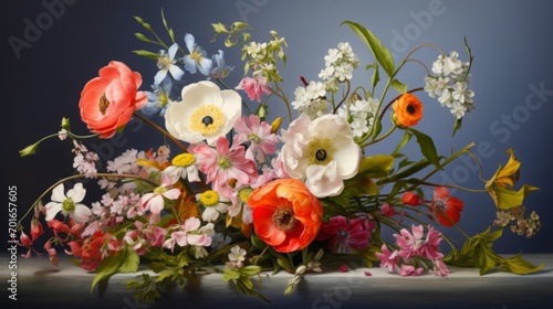 Vibrant Bouquet of Flowers on Dark Background © Misro
