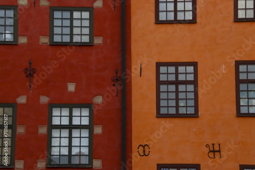 close up picture of old houses in Sweden