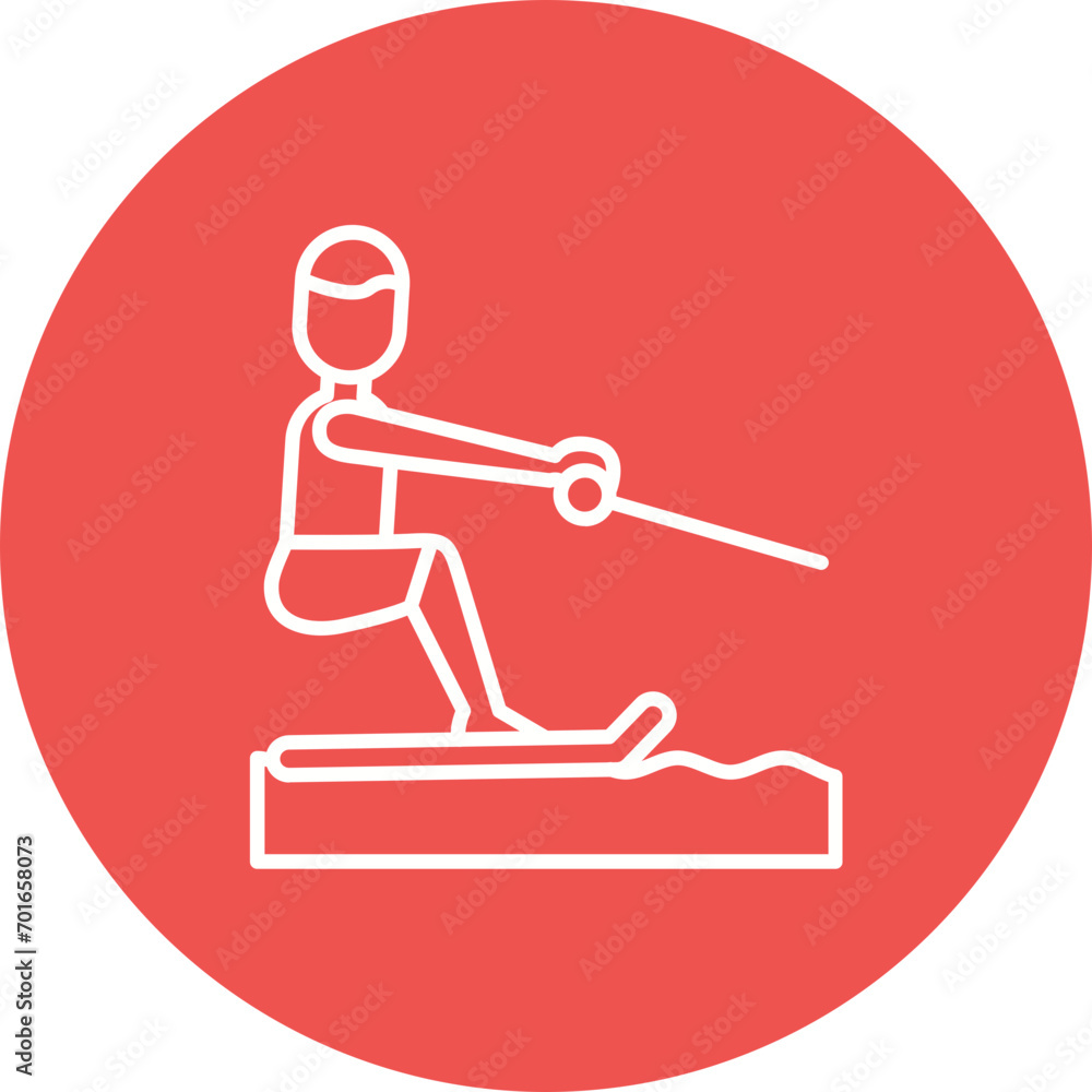 Barefoot Skiing Line Icon Barefoot Skiing Line Icon