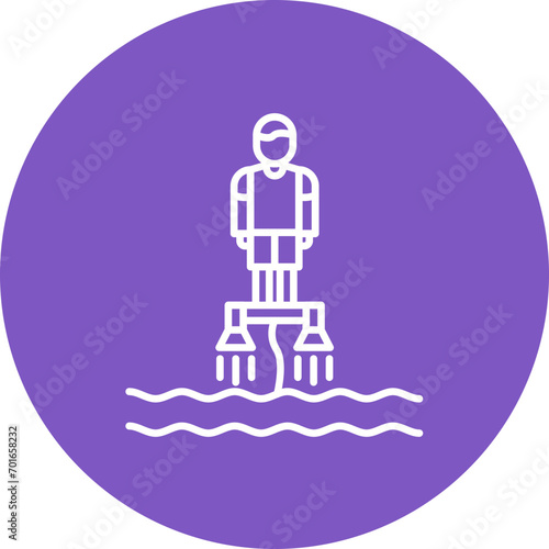 Flyboarding Line Icon
