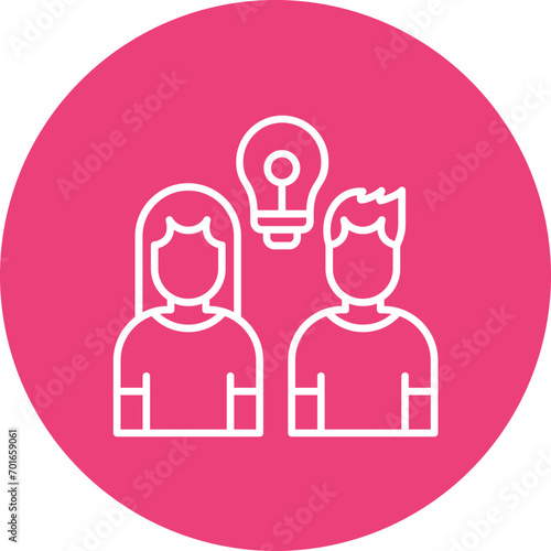 Motivated Team Line Icon