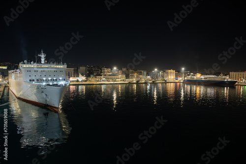 view of the city by the port