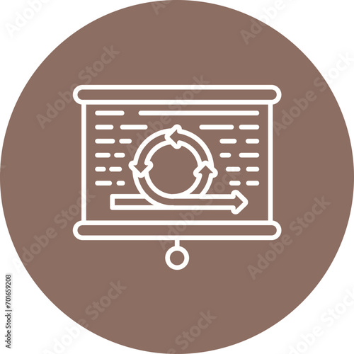 Scrum Task Board Line Icon