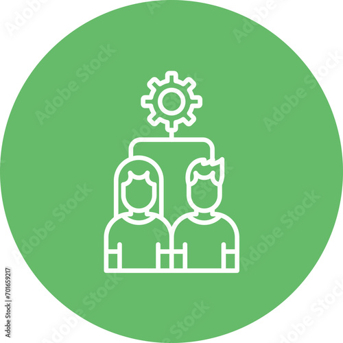 Self Organizing Team Line Icon