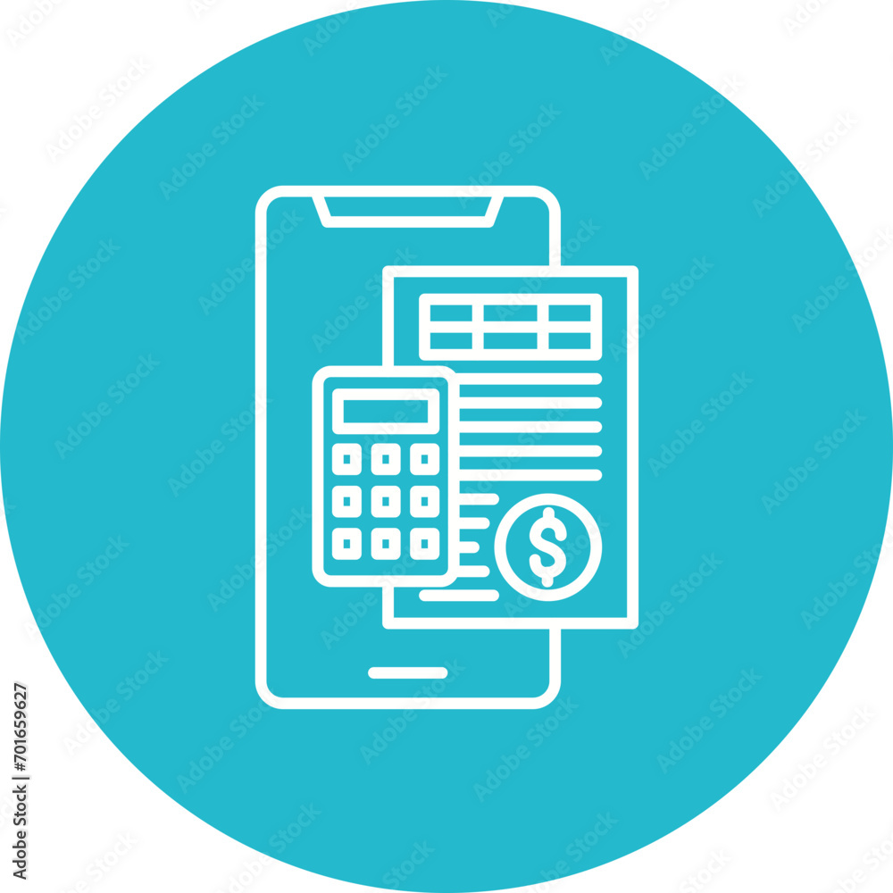 Accounting App Line Icon Accounting App Line Icon