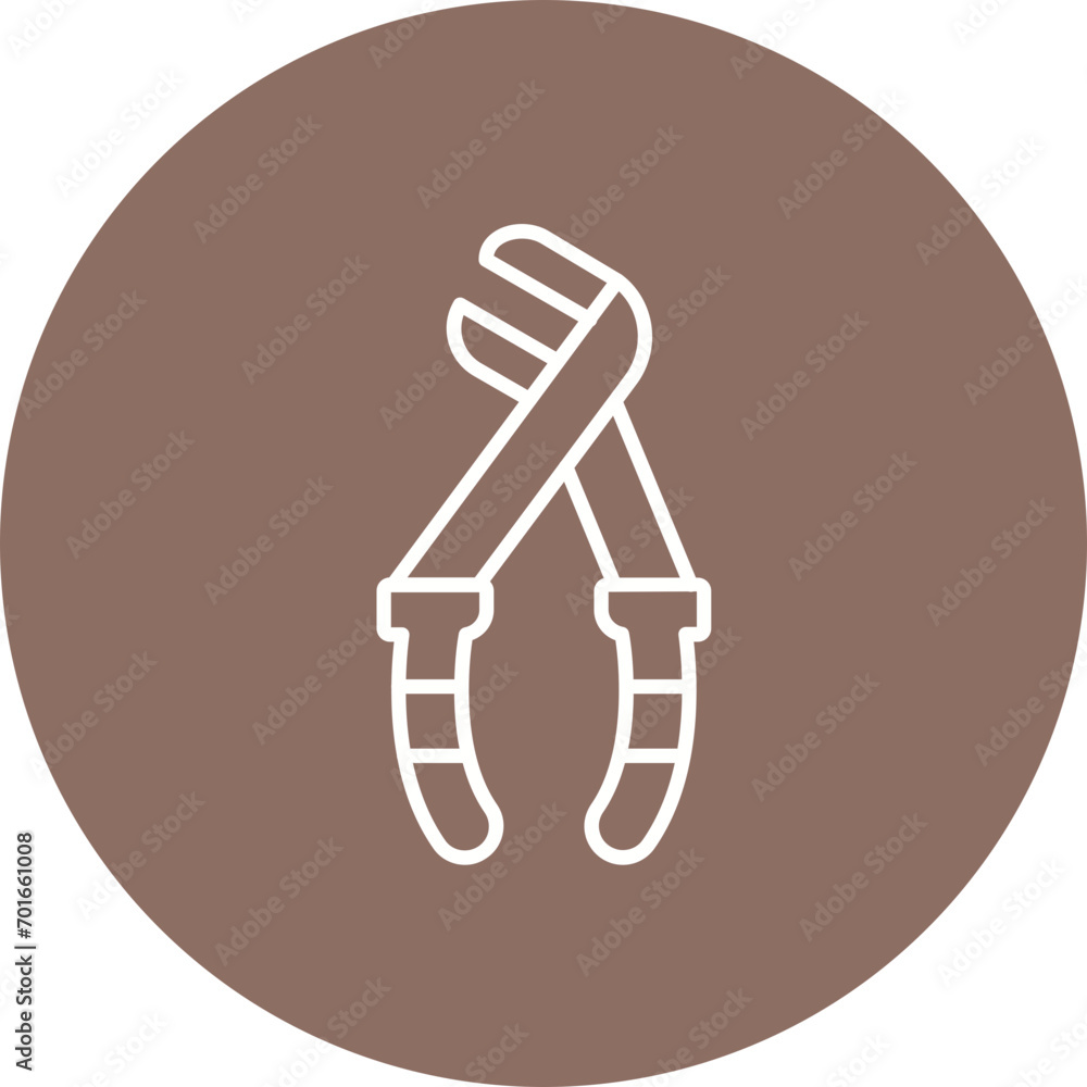 Rib Joint Pliers Line Icon Rib Joint Pliers Line Icon