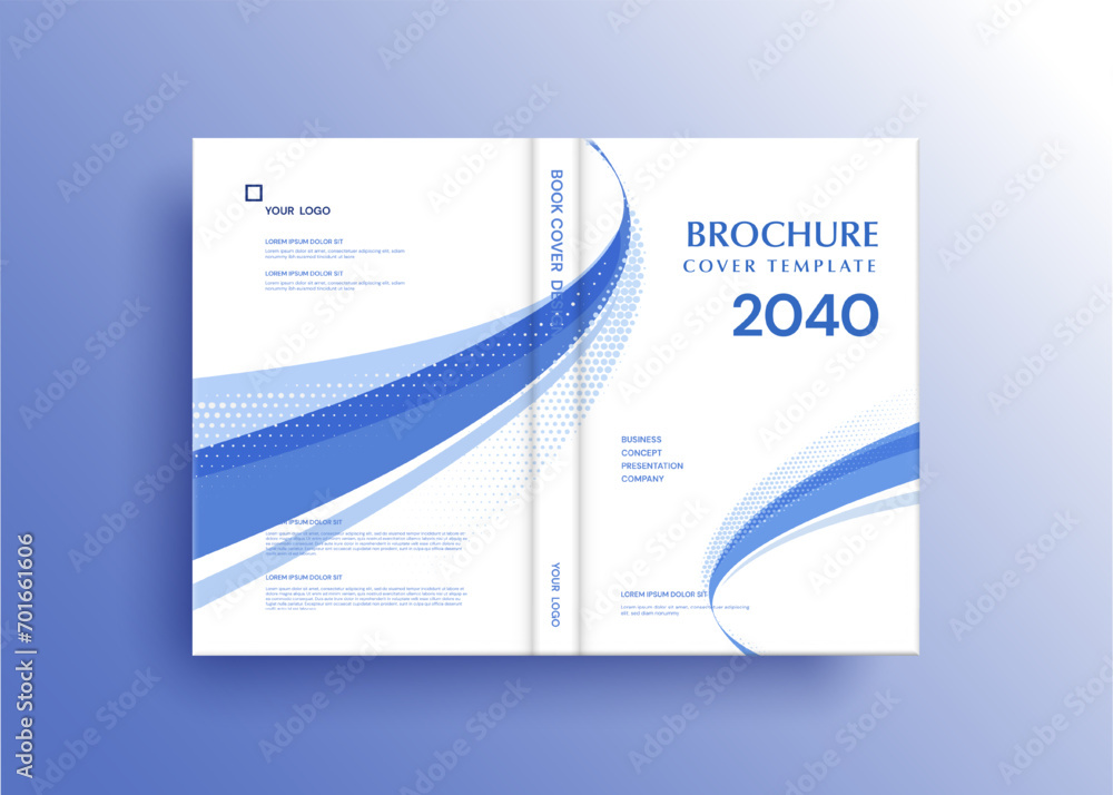 Brochure template layout, cover design annual report, magazine, flyer in A4 with blue wavy lines for business, education, advertisement. Vector illustration. Brochure template layout, cover design annual report, magazine, flyer in A4 with blue wavy lines for business, education, advertisement. Vector illustration.