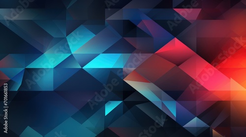 Abstract red blue geometric polygonal shape background. Generate AI image