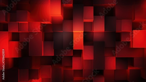 Abstract red geometric cubes block shape graphic pattern background. Generate AI image photo