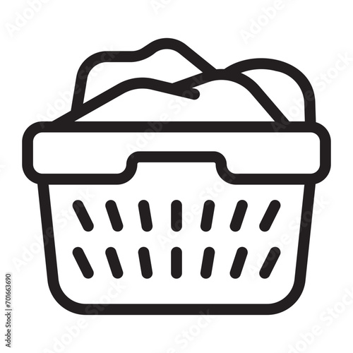 laundry basket line icon