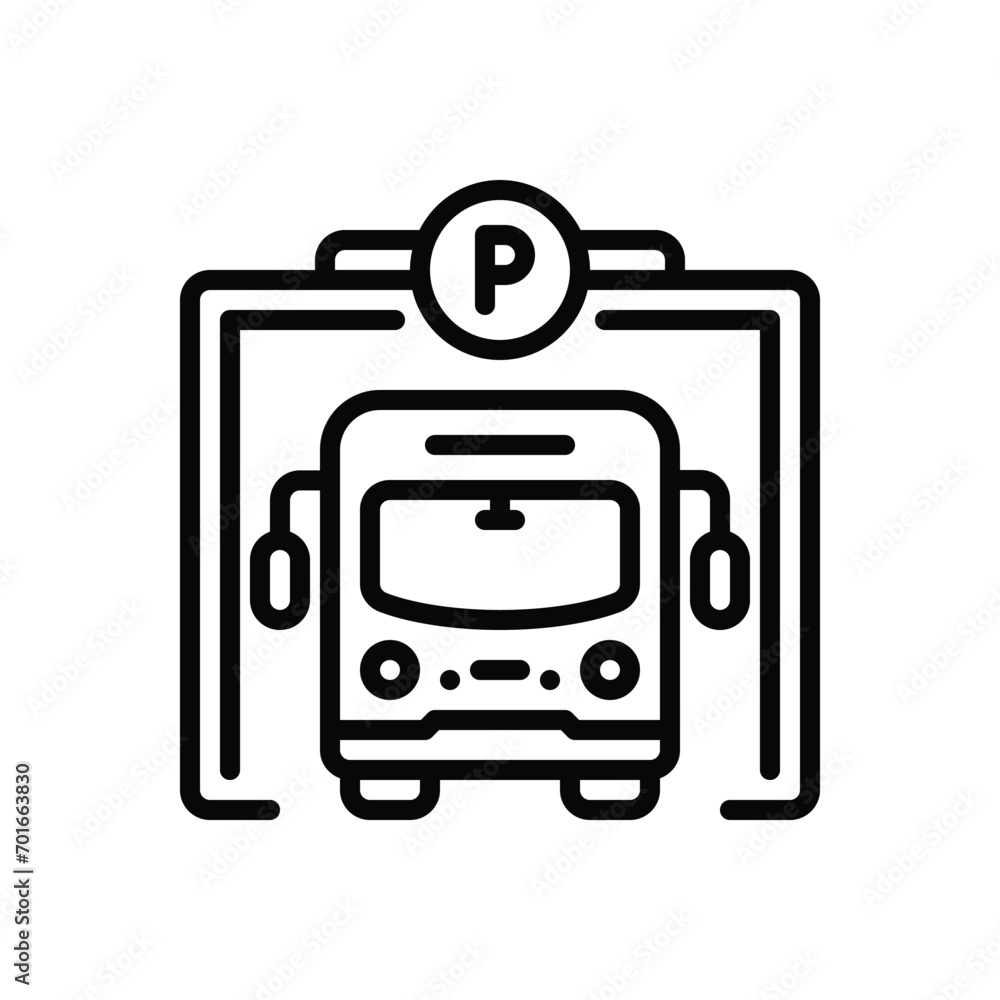 Black line icon for parking Black line icon for parking