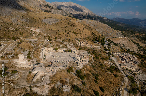 The ancient city of Sagalassos near Burdur. Ruins in the Roman city. Drone images of Sagalassos..​