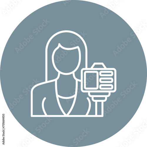 Female Vlogger Line Icon