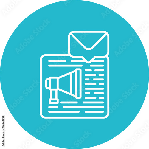 Email Direct Marketing Line Icon