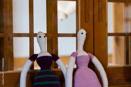 Wallpaper Mural Korean handmade yarn doll on a wooden frame, South Korea Torontodigital.ca