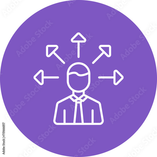 Outsource Management Line Icon