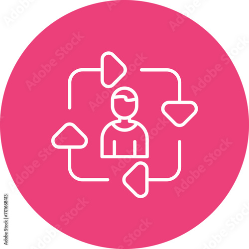 Job Rotation Line Icon