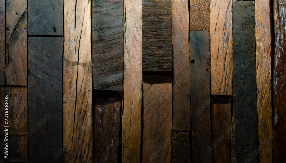 Fototapeta premium Design of dark wood background, low key light
