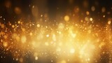 Abstract particle background concept golden glittering sparkles and bright yellow beams light