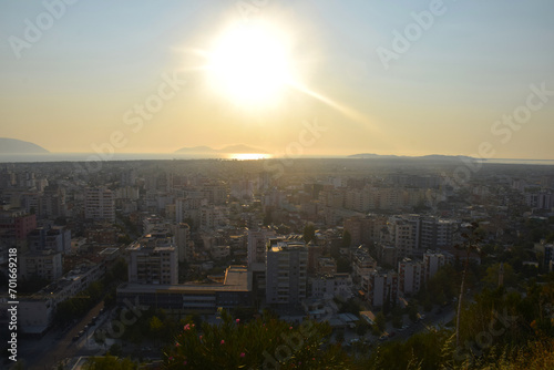 Valona panorama at sunset Albainia