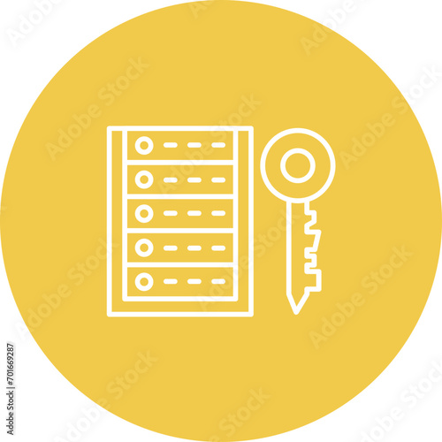 Server Encryption Line Icon