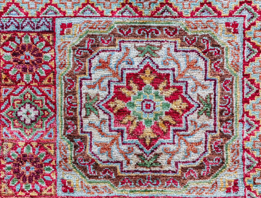 Pattern of traditional Turkish carpet. Kushadasi, Turkey (Turkiye)