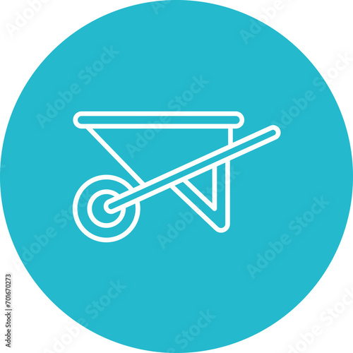 Wheel Barrow Line Icon