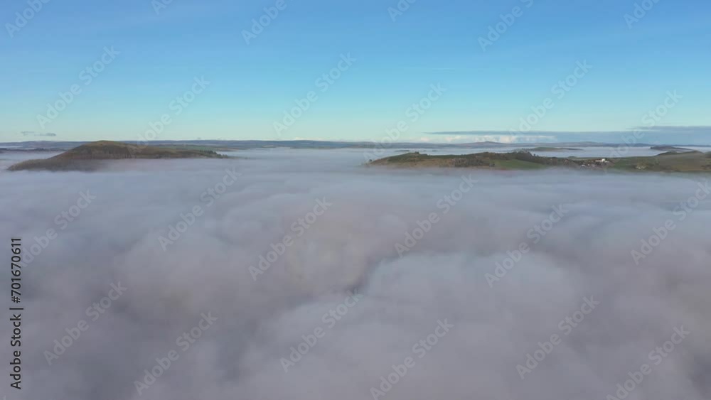 Aerial view of cloud inversion over Scottish Borders Aerial view of cloud inversion over Scottish Borders