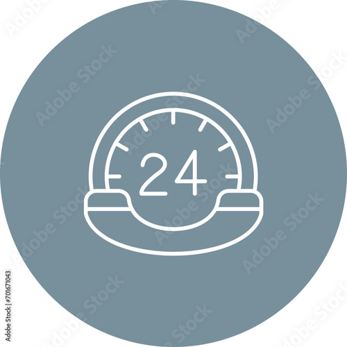 24 Hours Call Center Line Icon