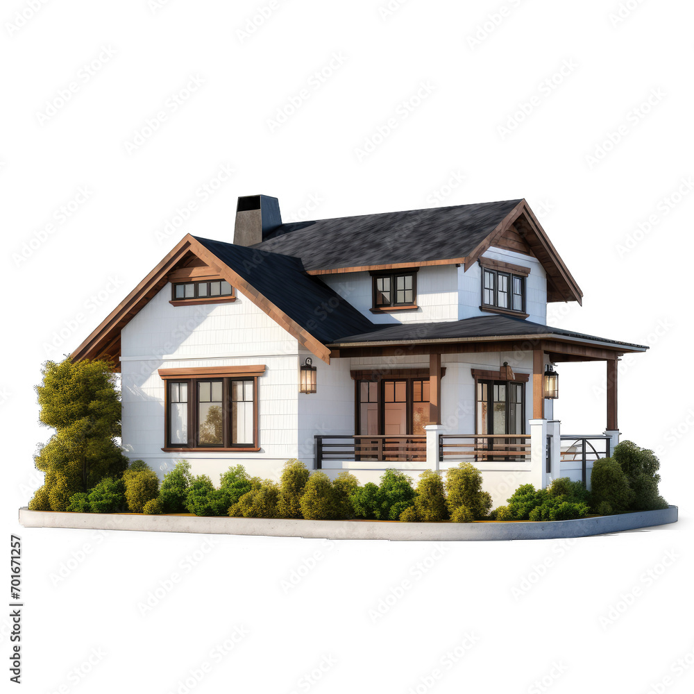 Modern house on isolate transparency background, PNG