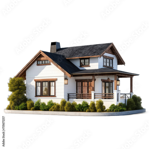 Modern house on isolate transparency background, PNG