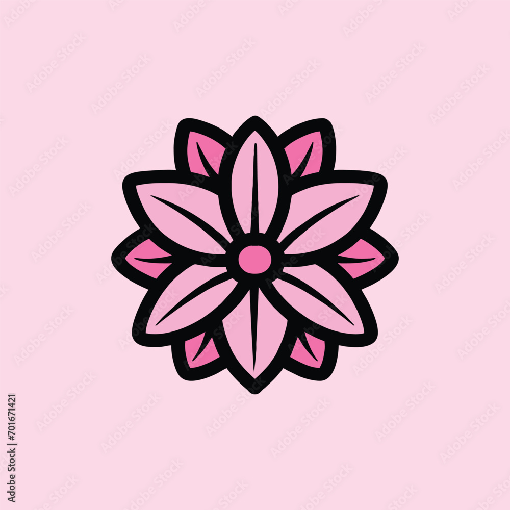 Hand Drawn Flower Logo Design illustration vector Emblem Hand Drawn Flower Logo Design illustration vector Emblem