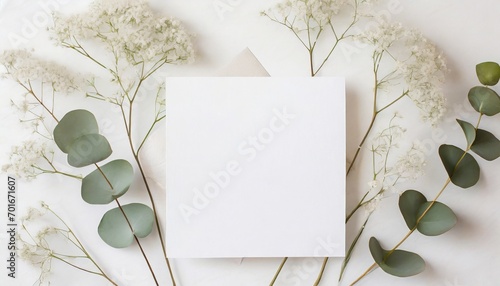 Invitation, Greetings Card or Menu Mockup, Template for Wedding, Birthday, Party, Christmas, Thanksgiving and New Year with Space for Copy