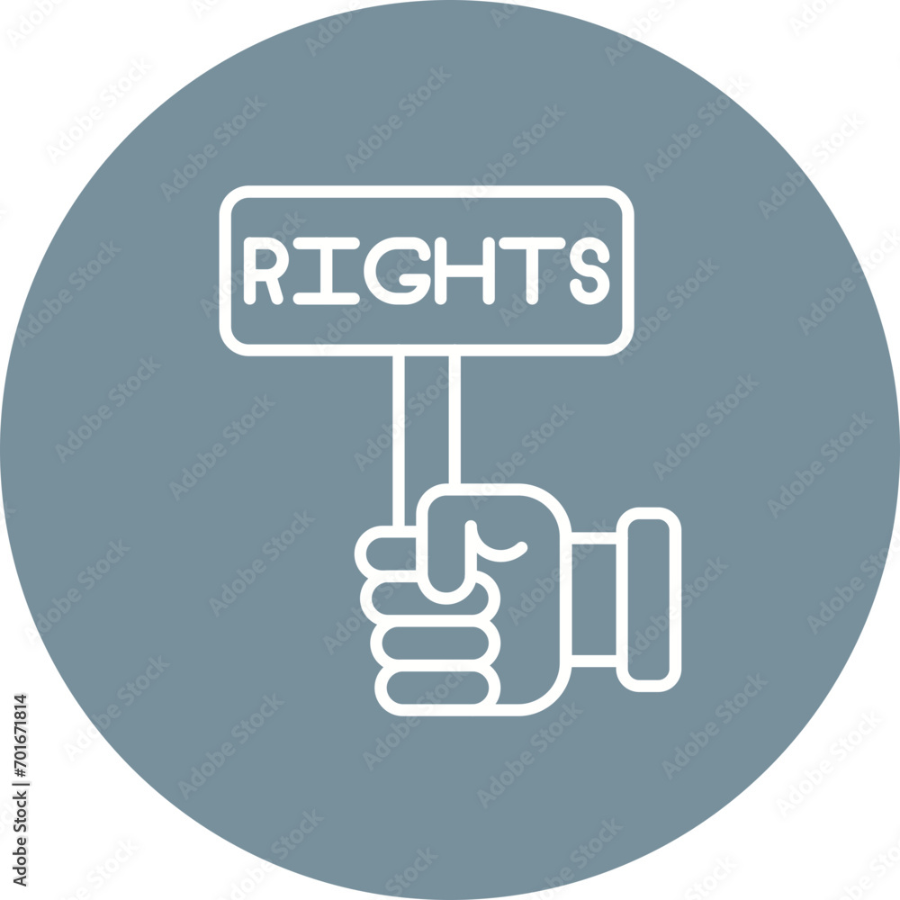 Right To Object Line Icon Right To Object Line Icon