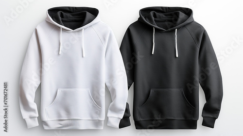 hoodie sweatshirt long sleeve, mens hoody with hood for your design mockup, isolated on white background Generative Ai photo