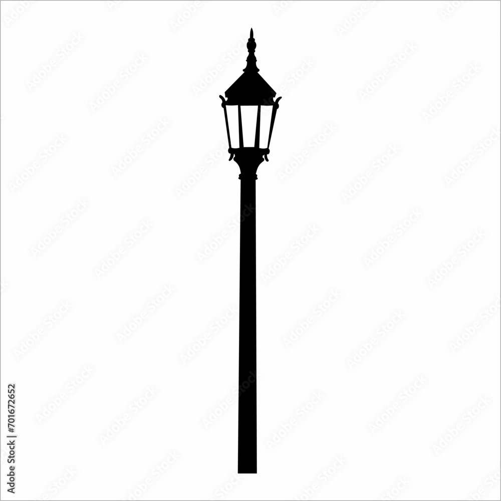 Silhouette of a street lamp or lantern