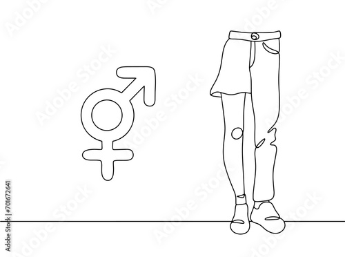 Intersex. Legs. One line
