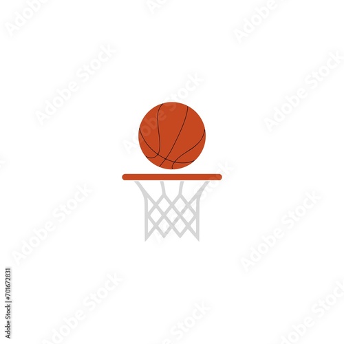 Basketball ball logo isolated on white background