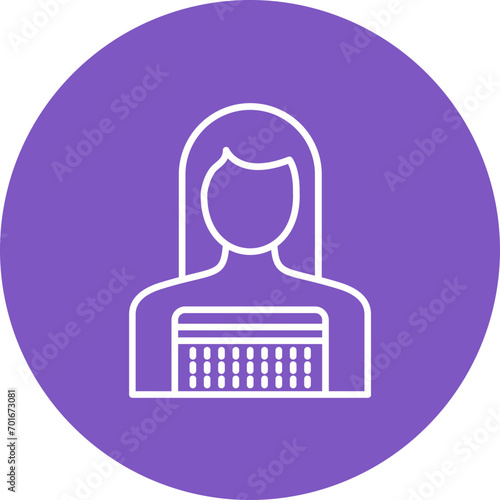 Neanderthal Woman Line Icon