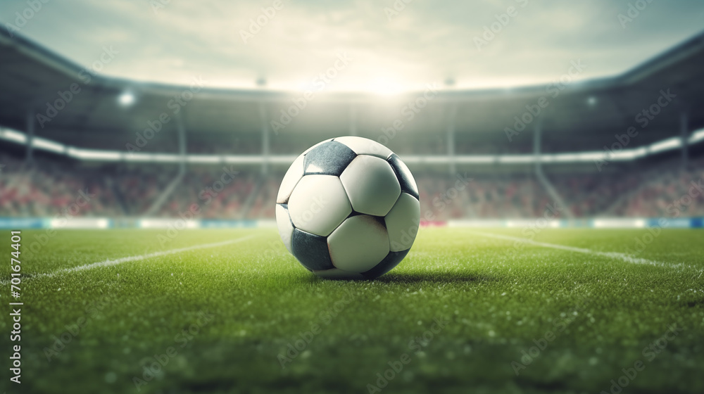 soccer ball on grass stadium