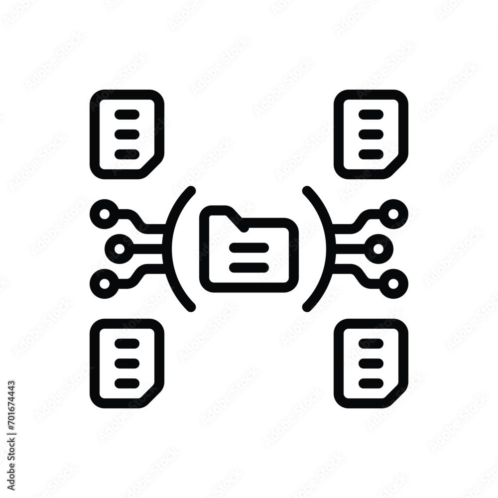 Black line icon for data collection Black line icon for data collection