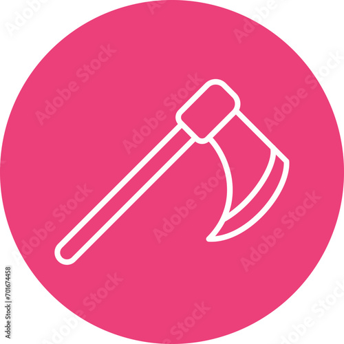 Viking Axe Line Icon