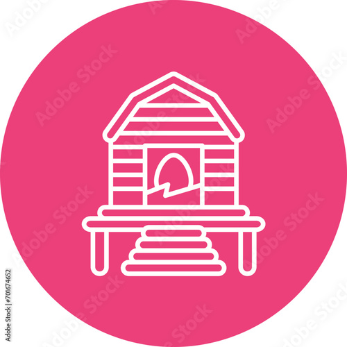 Chicken Coop Line Icon